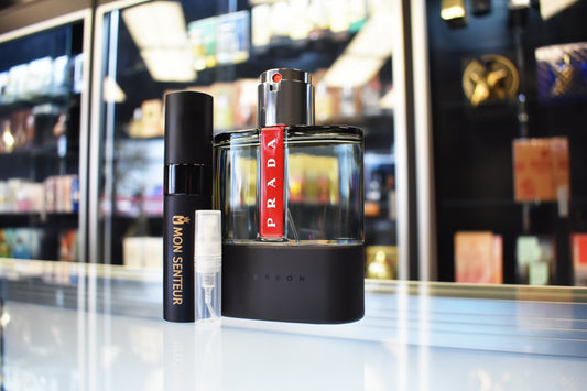 Atomizer filled with Luna Rossa Carbon EDT By Prada