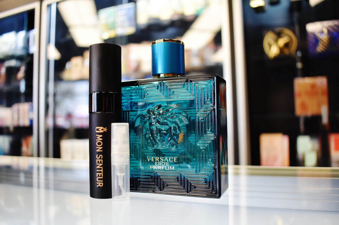 Atomizer filled with Eros Parfum By Versace